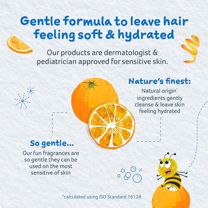 Childs Farm, Kids Hair & Body Wash for Dry, Sensitive Skin, Organic Sweet Orange, Gently Cleanses, Vegan, Cruelty-Free, 16.9 fl oz