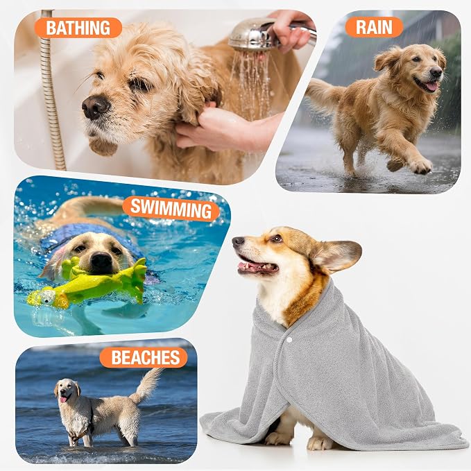 MICOOYO Dog Towel, Microfiber Dog Towels for Drying Dogs Large, 27.5x35.5, Super Absorbent Microfiber Pet Towel, Quick Dry Dog Bathing Supplies for Grooming