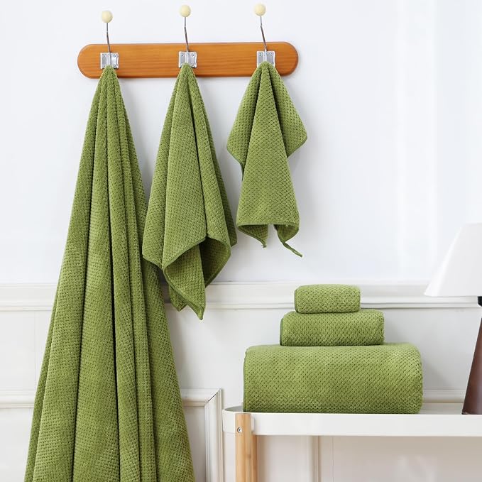 40x80 Inches Bath Sheets Towels for Adults Oversized Bath Towels Extra Large Luxury Super Soft Absorbent Quick Dry Microfiber (Sage Green,6PCS)