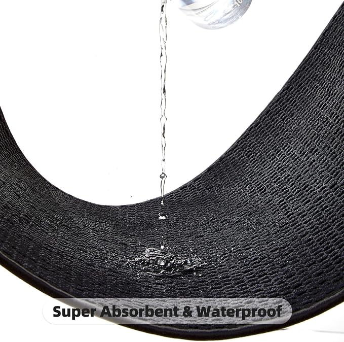 TYUU Black Large Bathroom Rugs Non Slip Washable Bath Rugs Super Absorbent Bathroom Rug Thin Quick Dry Low Pile Bath Mats, Black 36''x48''
