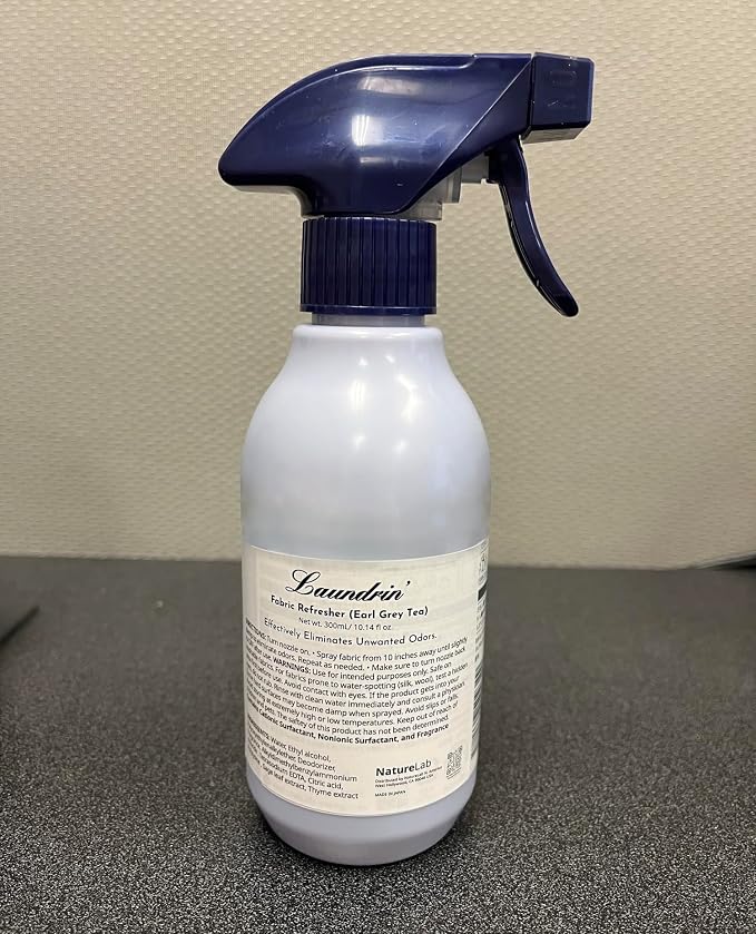 Laundrin Botanical Fabric Refresher Spray, Pet Odor Eliminator for Home, Room Essentials Fabric Spray, Odor Removal for Mattress, Curtain, Sofa, Carpet, Furniture, & Bedding - 300ml, Earl Grey Tea