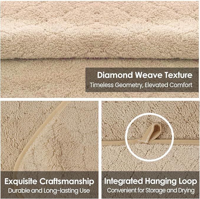 JML Microfiber Bath Towels, Oversized, Ultra Soft, Super Absorbent and Fast Drying, No Fading Large Bathroom Towel Set for Sport, Travel, Fitness, SPA and Yoga (Coral Fleece - Camel, 30 in x 60 in)