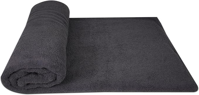 Pack of 2 Jumbo Bath Sheet 40 x 80 Inches, Extra Large Lightweight & Quick Dry Bath Towel, Super Soft & Highly Absorbent – 100% Cotton, Perfect to Wrap Yourself in – Charcoal Grey
