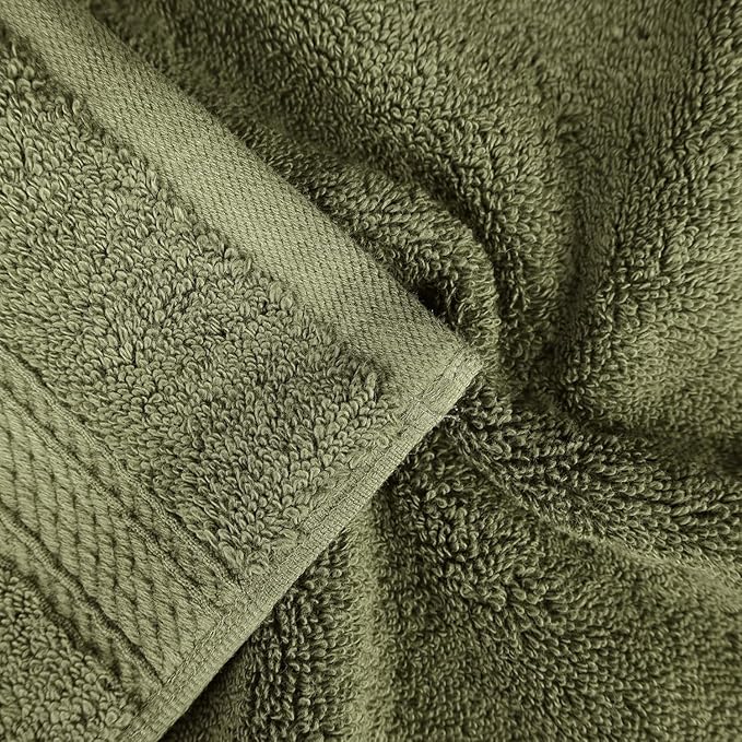 SUPERIOR Egyptian Cotton Pile Plush Bath Sheet, 2 Piece Set, Forest Green | Highly Absorbent, Ultra Soft Luxury 800 GSM Towel Set for Bathroom, Shower, Hotel Essentials Oversize Plush Madeline Towels
