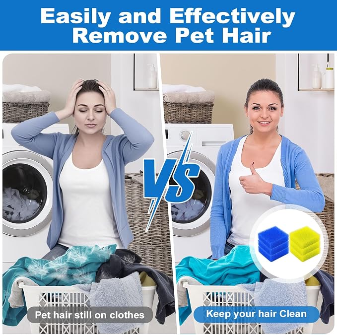 6PCS Pet Hair Remover for Laundry Reusable, Hair Catcher for Washing Machine, Dog & Cat Fur Remover Tool, Lint Remover Balls Washer Dryer for Clothes, Blankets, Safe for All Fabrics