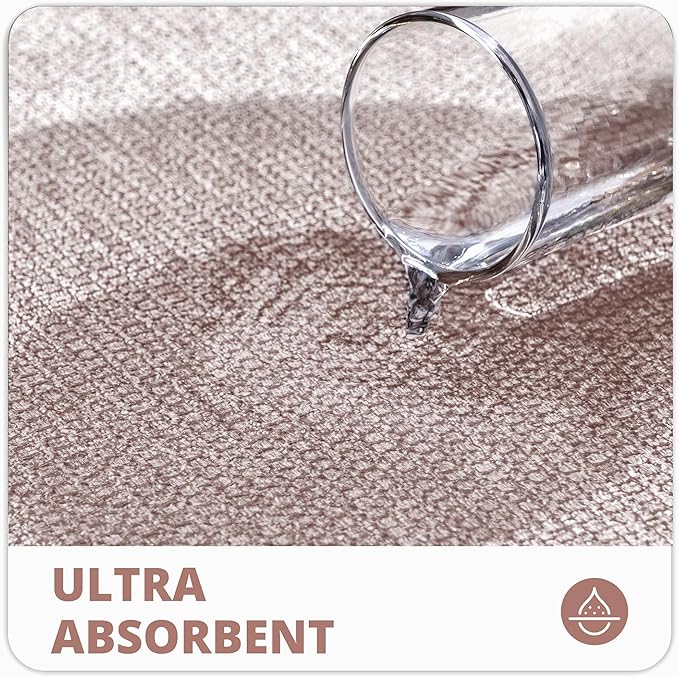 Bosap Bathroom Rugs Set 2 Pieces,Thin Bathroom Mats,Toilet Rugs,Quick Dry,Non-Slip,Machine Washable,Low Pile,Absorbent Bath Mats,Shower,Sink,Home Decor Accessories.Beige,1'5"x2'3"+1'8"x2" U Shape