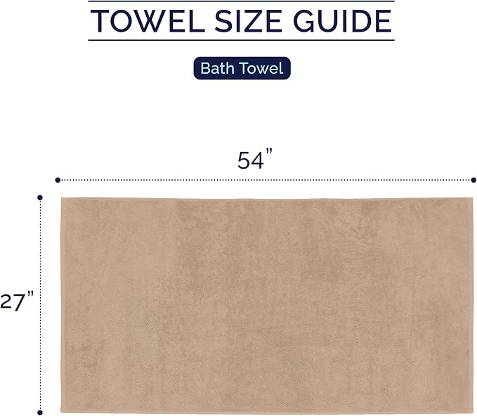 Elegant Comfort Premium Turkish Cotton 2 Pack Bath Towel Set - 27 x 54 inch, Luxurious Hotel Spa Quality 100% Turkish Cotton 2PC Bath Towel Set - Highly Absorbent - Soft Bathroom Towels, Taupe