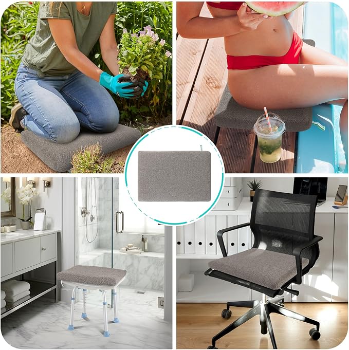 Joe & JoseRin Shower Seat Cushion for Transfer Benches, Sauna Seat Cushion, Bath Seat Foam Mat, Quickly Dry Bathtub Chair Pad with Breathable Air Mesh Fabric