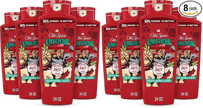 Old Spice Body Wash for Men, AlphaScentauri, Long Lasting Lather, 24.0 fl oz (Pack of 8)