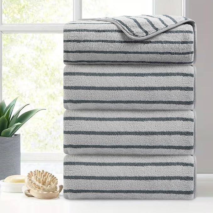 Mistyrose Bath Towels,4 Pack Dark Grey 35"x70" Large Bath Towel Microfiber Absorbent XL Bath Sheets Super Soft Towels for Bathroom Quick Dry Oversized Shower Towels for Family Hotel Spa Gym