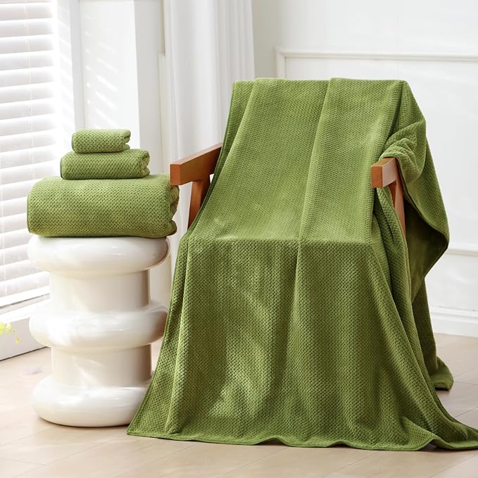 40x80 Inches Bath Sheets Towels for Adults Oversized Bath Towels Extra Large Luxury Super Soft Absorbent Quick Dry Microfiber (Sage Green,6PCS)