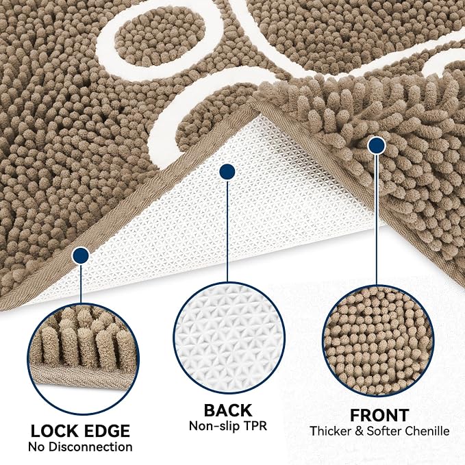 Bcoimo Super Absorbent Dog Door Mat, 60"*24" Anti Slip Mat for Muddy Paws, Pet Rugs for Dirty Paws Washable that Absorbs Moisture and Dirt, for Dog Cage and Pet Resting Carpet