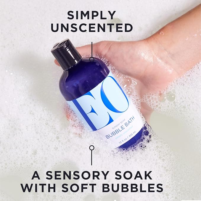 EO Bubble Bath, 12 Ounce (Pack of 2), Unscented, Made for Men and Women
