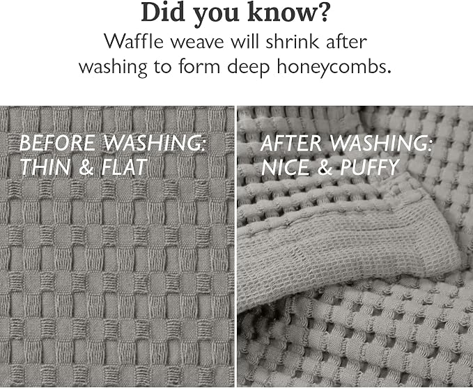 GILDEN TREE Waffle Bath Sheet Quick Dry Towel, Thin Luxury Bath Towels, 40x80 Large Bath Towels 2 Pack Bath Sheets, Modern Style (Pewter)