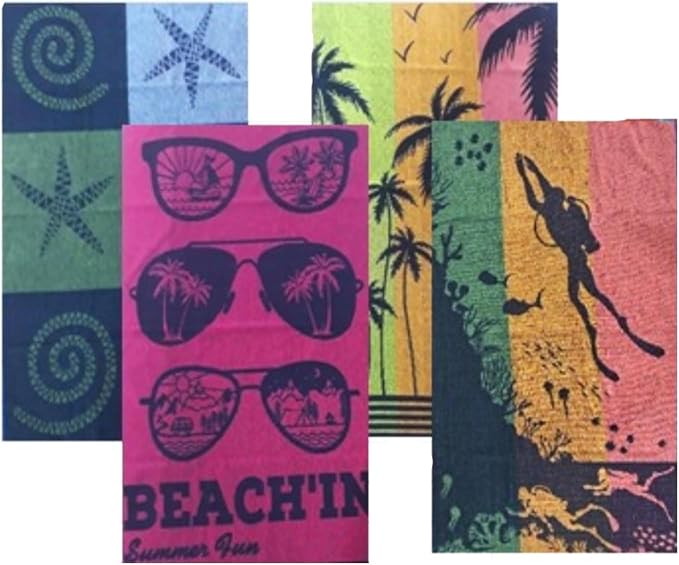 100% Cotton Luxury Bath Towel Set - Soft & Absorbent Quick-Dry Towels for Bathroom, Spa, Beach or Gym - 30"x60" Large Size - Pack of 4 - Plush & Durable Towels - Machine Washable