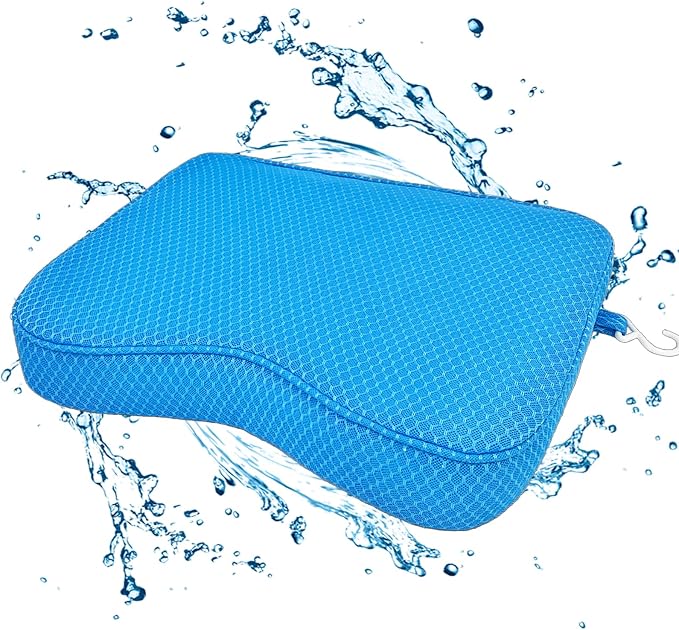 Esme L&H Shower Seat Cushion, Shower Chair Cushion for Transfer Benches, 4D Mesh Fabric Sauna Cushion Shower Chair Pad with Hook, Slip-Resistant, Design for Elderly, Senior, Handicap & Disabled