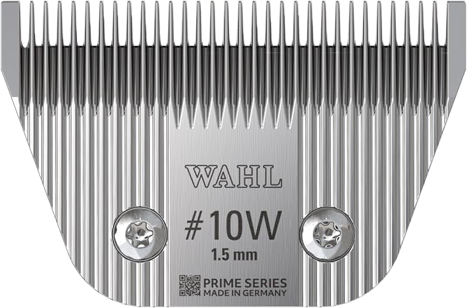 Wahl Pro Animal Wide Prime Series Blades - Professional Fine Tooth Pet Clipper for Horse, Cat & Dog Grooming - Made from High-Carbon Steel - #10W, 1.5mm