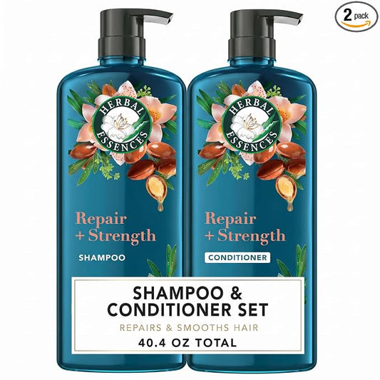 Herbal Essences Argan Oil Repair Shampoo & Conditioner Set, Moisturizes & Smoothes, Paraben-Free, Color-Safe, pH-Balanced, Citrus Scent, 20.2 Fl Oz, 2-Pack