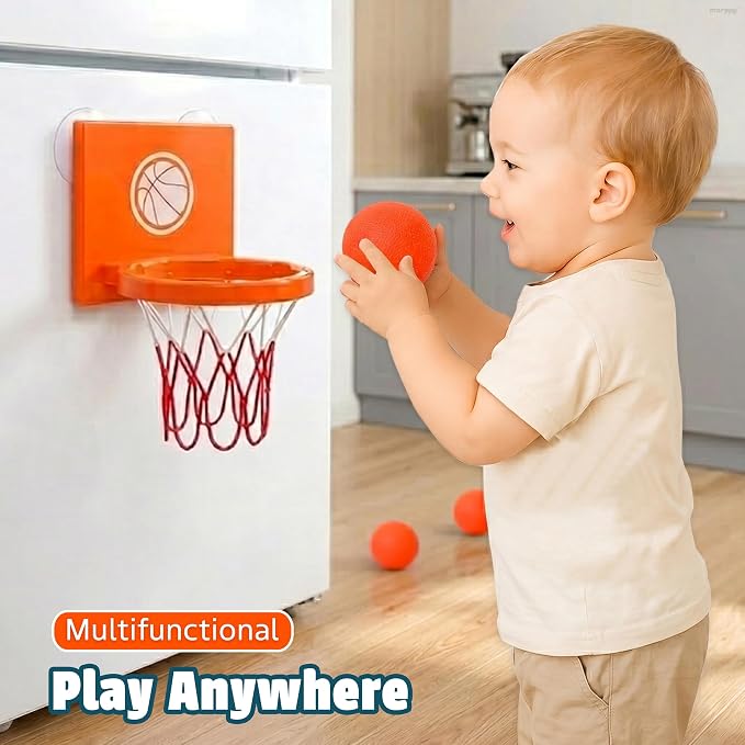 MARPPY Bath Toys - Bathtub Basketball Hoop for Toddlers Kids | Suction Cups Baby Mini Basketball Hoop with 4 Soft Balls | Fun Bath Toy for Boys and Girls