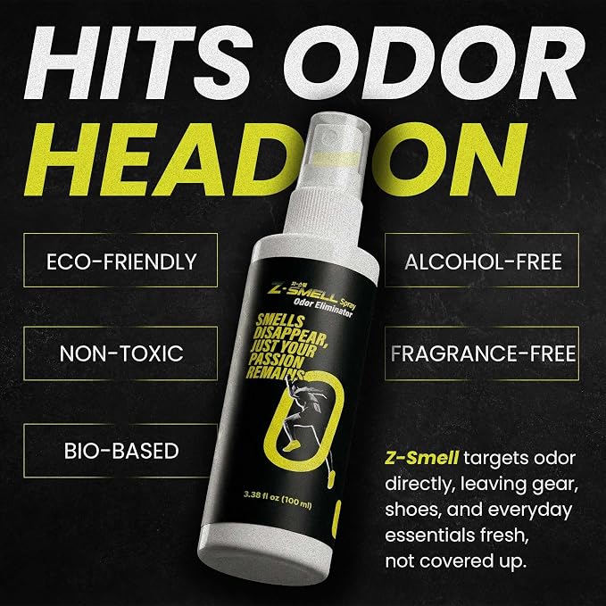 Z-Spray Odor Eliminator Spray – Bio-Based Enzyme Spray, Unscented & Made with No Harsh Chemicals – For Shoes, Pets, Gear, Car & Home – Safe for Kids & Animals – Pack of 3