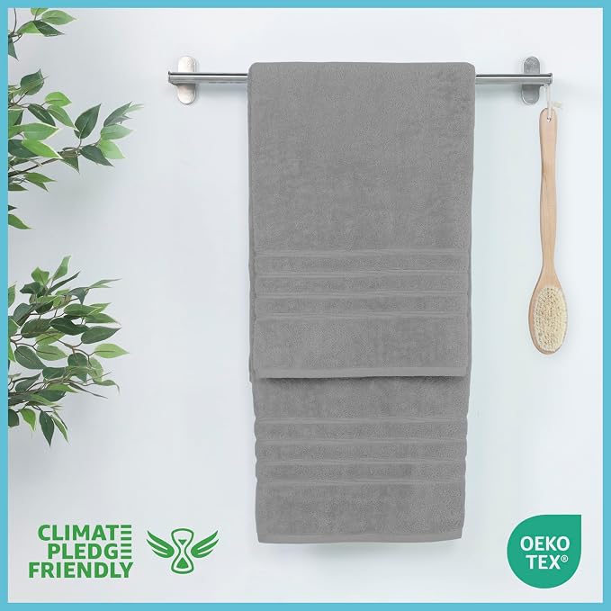 Martex 2-Pack Ultimate Performance Bath Sheet Set, Monument Grey, 33" x 65" | 100% Cotton, Extra Large Bath Towels, Super Absorbent, Low-Linting, Supersoft