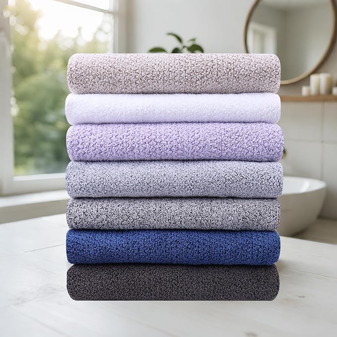 Everplush Diamond Collection Extra Large Bath Towel Sheet – 2 PK, Super Soft & Highly Absorbent, Quick-Drying, Oversized & Thick. Perfect for Bathroom, Pool, Swimming Use (Charcoal, 35" x 66" 2PK)