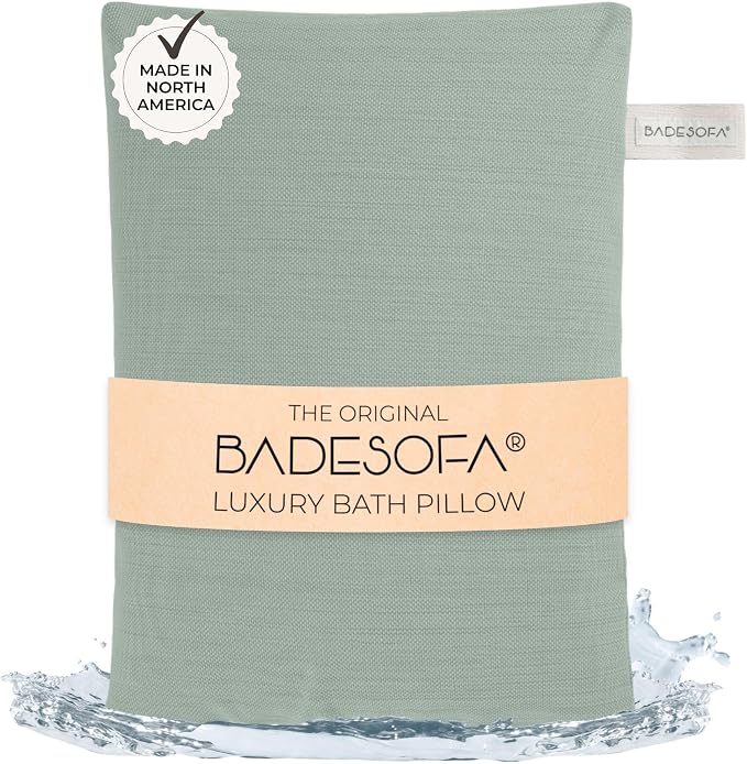 BADESOFA® Luxury Bathtub Seat Cushion – Bath Pillow for Tub, Quick-Dry & Washable, Non-Slip Weighted Tub Pillow, Home Spa Accessoire for Bathtub & Hot Tub in Green