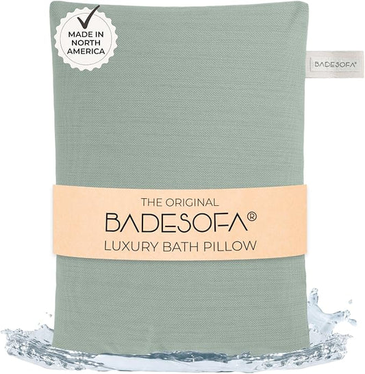 BADESOFA® Luxury Bathtub Seat Cushion – Bath Pillow for Tub, Quick-Dry & Washable, Non-Slip Weighted Tub Pillow, Home Spa Accessoire for Bathtub & Hot Tub in Green