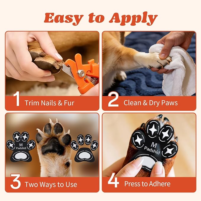 Dog Paw Protectors, Anti Slip Paw Pads for Dogs - Traction Grips for Senior Dogs & Puppies on Hardwood Floors, Paw Stickers for Dog Feet with Secure Grip 6 Sets (24 Pcs) XXXL