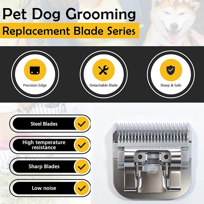 10# 1.5mm and 7FC 3.2mm Clipper Blades Pet Grooming Clipper Replacement Blades Detachable Blade Compatible with andis/wahl/Oster Dog Clippers