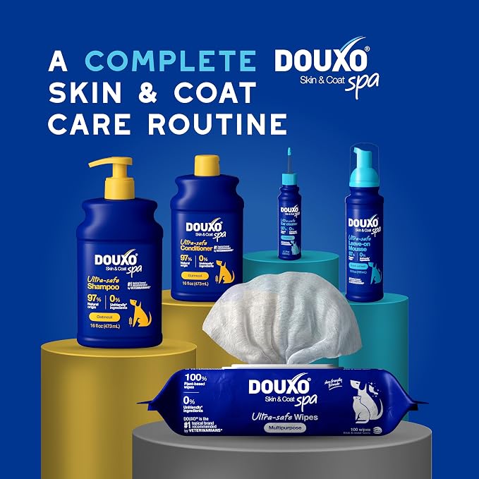 DOUXO SPA Waterless Dog Shampoo, 10 fl oz, Leave-On Mousse, Cleans and Refreshes, Leaves the Coat Soft, Radiant and Smelling Great, Ultra-Safe Formula