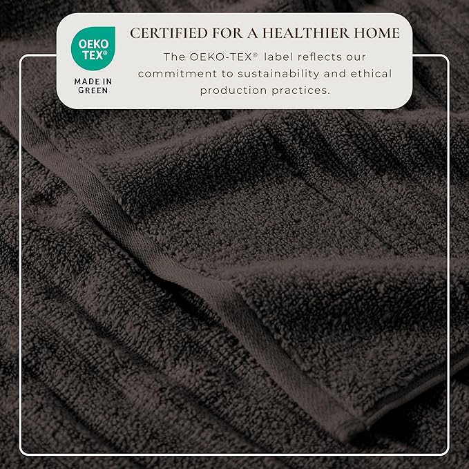 Great Bay Home 2 Pack Bath Sheet Set - 100% Cotton Towel Set - Absorbent & Quick-Dry Towels for Bathroom (Midnight Grey)