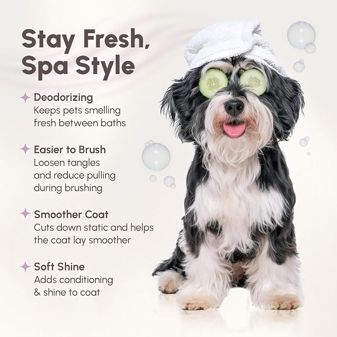 Best Shot Scentament Spa Botanical Body Spray, Body Spray Conditioner for Pets, Cat and Dog Cologne Spray, Sweet Pea, 8 Oz