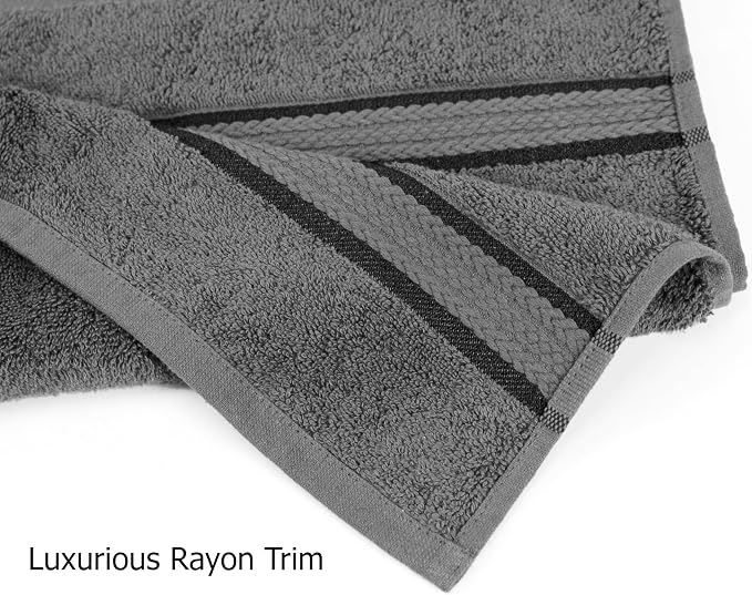 COTTON CRAFT Ultra Soft Bath Sheets - 2 Pack - 35 x 70 - Absorbent Quick Dry Everyday Luxury Hotel Bathroom Spa Gym Shower Beach Pool Travel Dorm -100% Ringspun Cotton - 580 GSM - Easy Care - Charcoal
