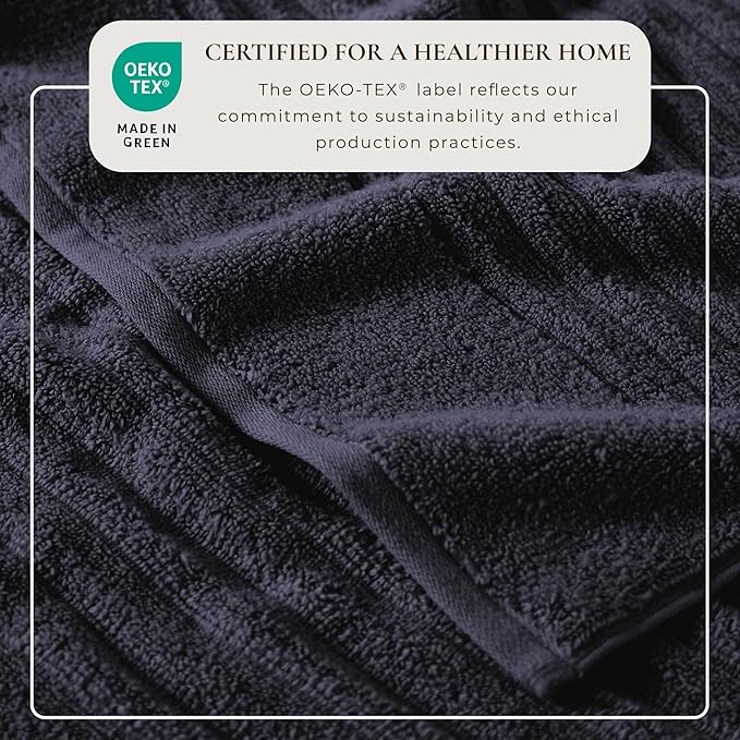 Great Bay Home 2 Pack Bath Sheet Set - 100% Cotton Towel Set - Absorbent & Quick-Dry Towels for Bathroom (Navy Blue)