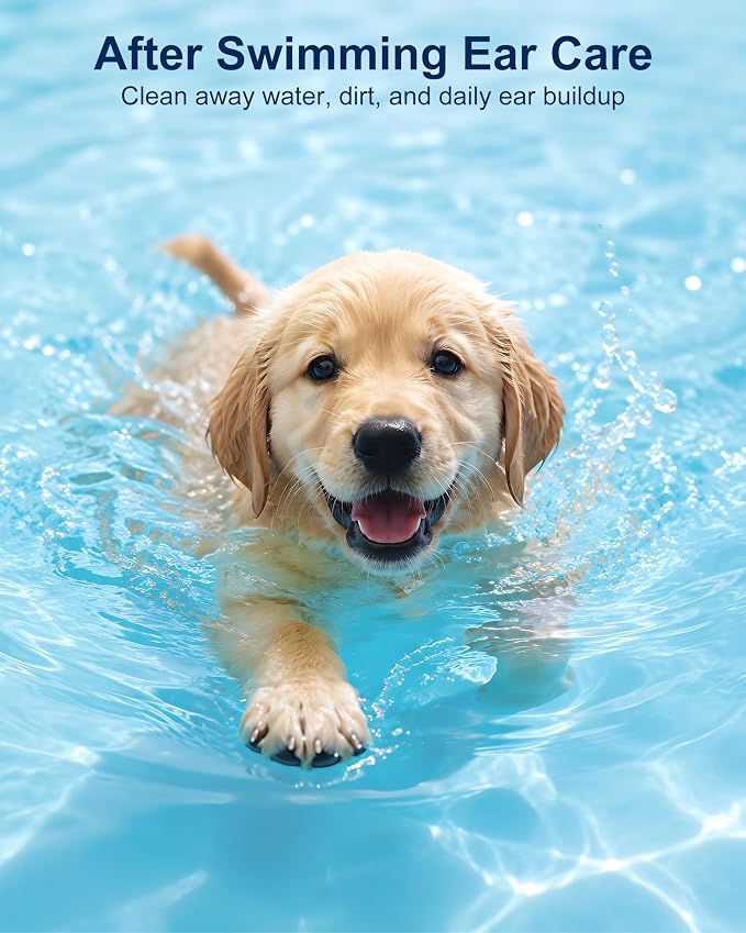 Dog Ear Cleaner, Gentle Daily Ear Care, Clean Solution for Routine Maintenance Wax Removal Puppy & Sensitive Skin Safe -235ml 2bottles