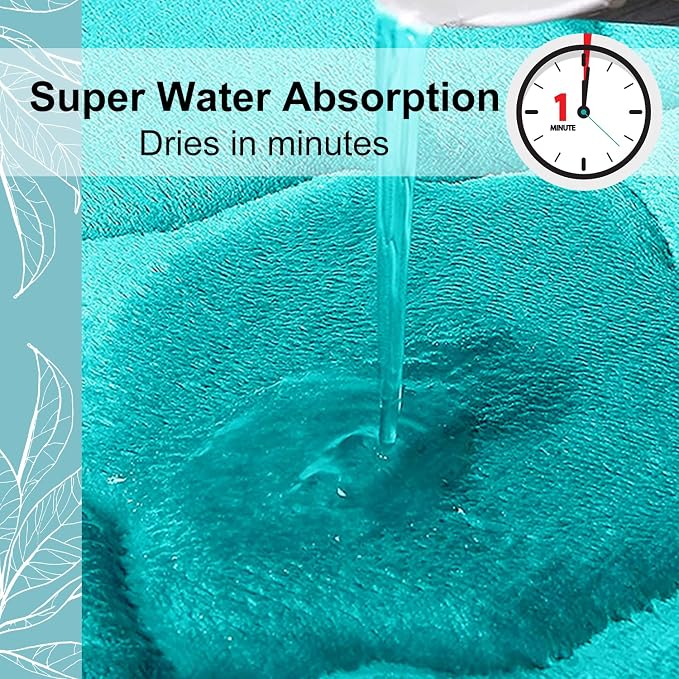 OLANLY Memory Foam Bath Mat Rug 59x20, Ultra Soft and Absorbent Bathroom Rugs, Non-Slip, Comfortable, Machine Washable Bath Carpet for Bathroom Floor, Tub, Shower and Home Decor Accessories, Teal