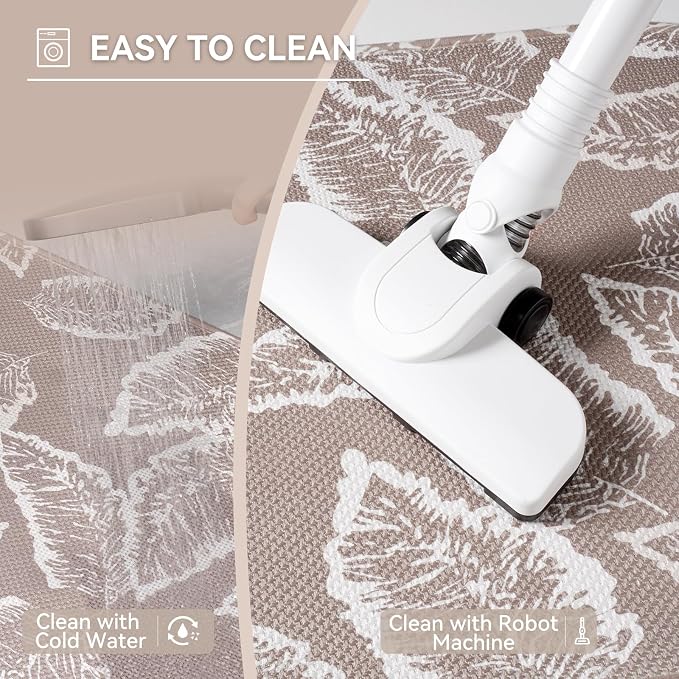 YDKGL Non Slip Bath Mat, Thin Bathroom Rugs Fit Under Door Quick Dry Non Slip Washable Bathroom Mat with Rubber Backing, Absorbent Shower Rug, Brown