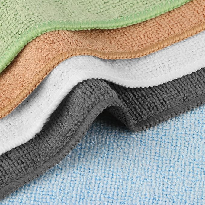 Orighty Washcloths Bulk, 50 Pack Highly Absorbent & Soft Feel Microfiber Face Towels, Multi-Purpose Wash Cloths & Hand Towels for Bathroom, Hotel, Spa, and Gym, 12x12 Inch, Multicolor