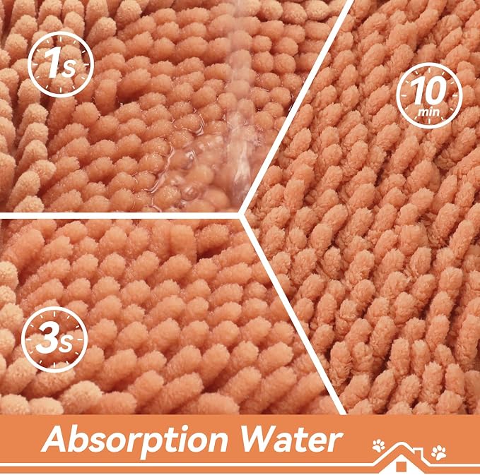 Bcoimo Super Absorbent Cat Door Mat, 24"*17" Anti Slip Mat for Muddy Paws, Pet Rugs for Dirty Paws Washable that Absorbs Moisture and Dirt, for Cat Cage and Pet Resting Carpet