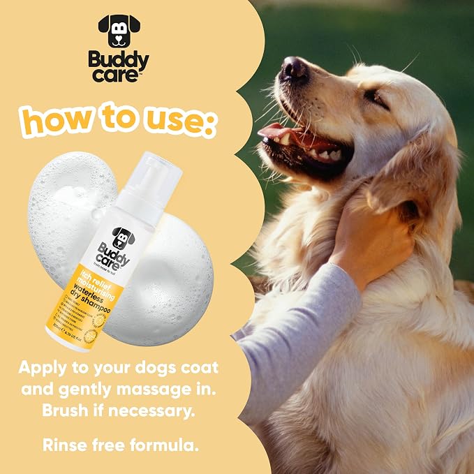 Moisturising Itch Relief Waterless Dog Shampoo by Buddycare