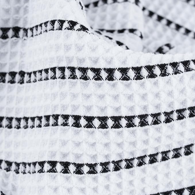 POLYTE 430 GSM Microfiber Oversize Quick Dry Lint Free Bath Towel, 60 x 30 in, 4 Pack (Waffle Weave)