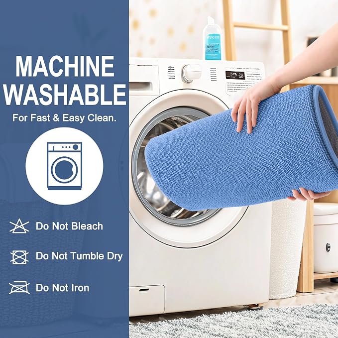OLANLY Thick Memory Foam Small Bathroom Rugs 24x16, Extra Soft Absorbent Bath Rug, Quick Dry Bath Mat, Non-Slip, Machine Washable Mat for Floor, Tub and Shower, Home Decor Accessories, Cornflower Blue