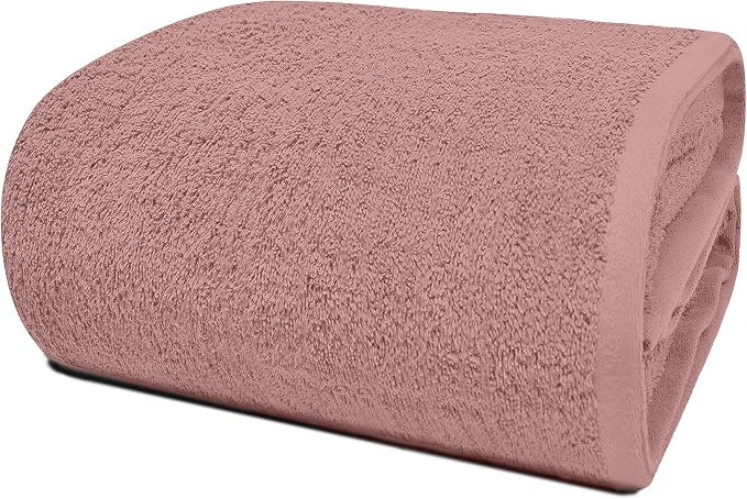 RIVERSIDE Pack of 1 Jumbo Bath Sheet 40 x 80 Inches - Extra Large Bath Towel, Super Soft & Highly Absorbent, 100% Cotton Quick Dry, Perfect to Wrap Yourself in - Dusty Rose