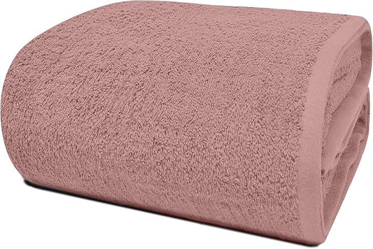 RIVERSIDE Pack of 1 Jumbo Bath Sheet 40 x 80 Inches - Extra Large Bath Towel, Super Soft & Highly Absorbent, 100% Cotton Quick Dry, Perfect to Wrap Yourself in - Dusty Rose
