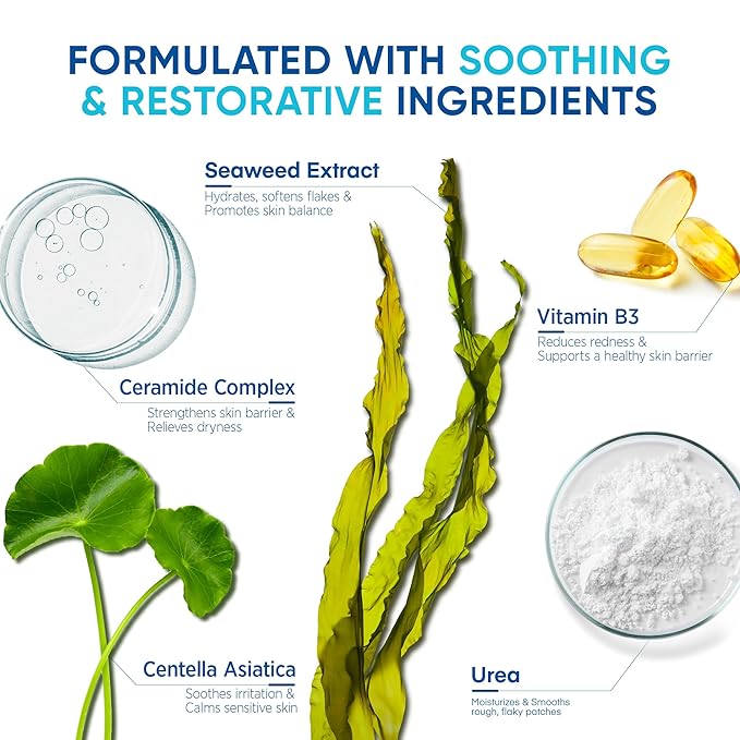 Roycederm Seborrheic & Psoriasis-Prone Skin Care Bundle, Calming Serum + Fragrance-Free Foaming Face & Body Wash, 2-Step Cleanse & Calm Routine for Dry, Flaky, Oily, Redness-Prone & Sensitive Skin