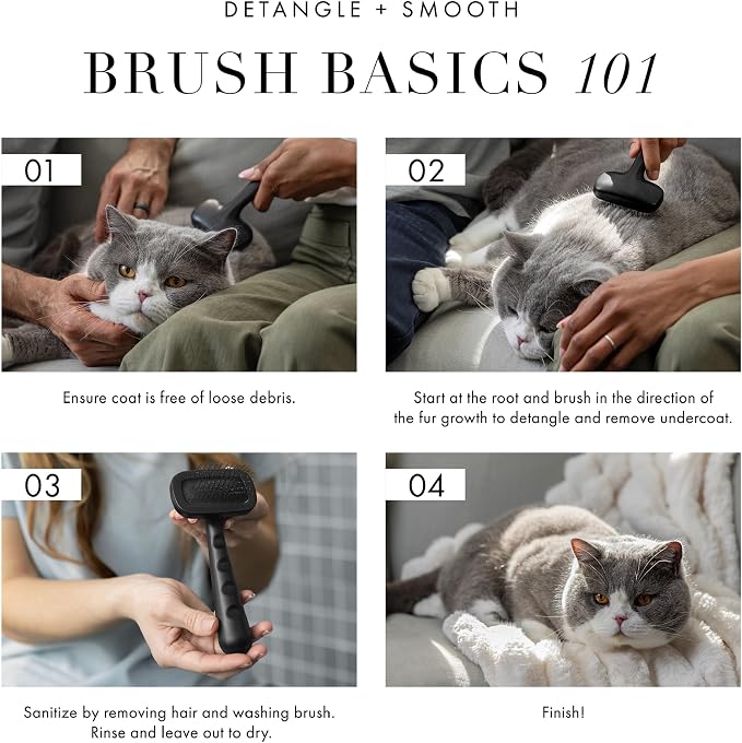 Tweezerman Dog and Cat Slicker Brush for Pets, Grooming Brush with Coated Bristles to Prevent Scratching and Ergonomic Handle