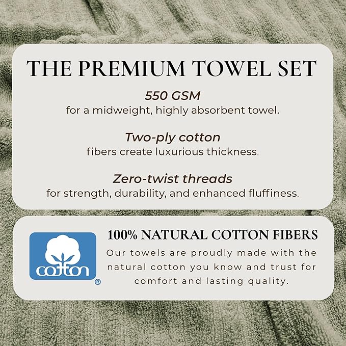 Great Bay Home 2 Pack Bath Sheet Set - 100% Cotton Towel Set - Absorbent & Quick-Dry Towels for Bathroom (Eucalyptus)