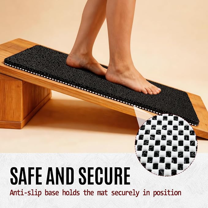 Joyhalo Shower Mat Bathtub Mat Non Slip, Bathmats Non Slip, Quick Drying Foot Scrubber Loofah Mats for Shower, Tub, Bathroom, Home, 32x24inch, Black