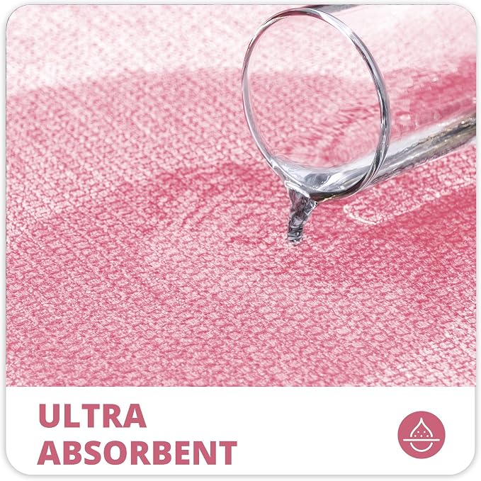 Bosap Bath Mat,Ultra Thin Bathroom Runner Rugs,Large Bath Mats for Bathroom,Quick Dry,Non-Slip,Machine Washable,Low Pile,Bath Rug,Shower Outside,Sink,Home Decor Accessories.Pink,1'5"x2'11"（17x35inch）